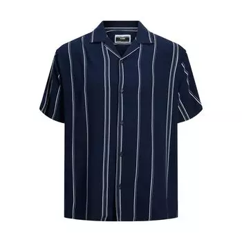 Синяя вискозная рубашка Jack & Jones
