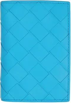 Синяя визитница с клапаном Bottega Veneta