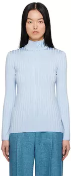 Синяя водолазка с вышивкой Nina Ricci
