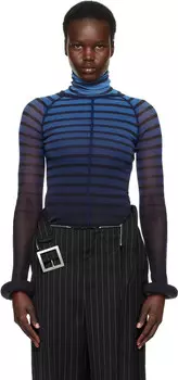 Синяя водолазка в полоску 3D Jean Paul Gaultier