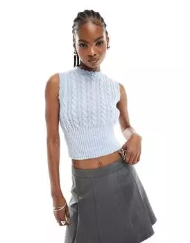 Синяя вязаная майка COLLUSION