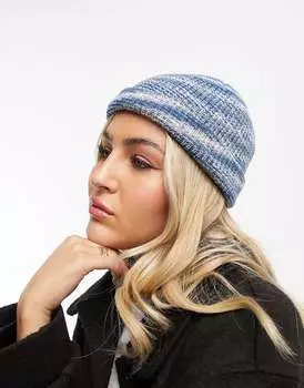 Синяя вязаная шапка-бини Weekday Stan Fisherman