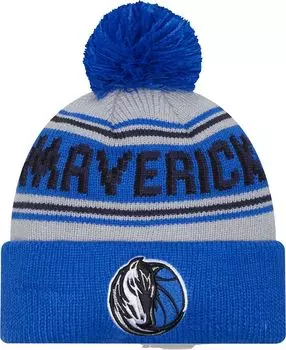 Синяя вязаная шапка New Era для взрослых Dallas Mavericks