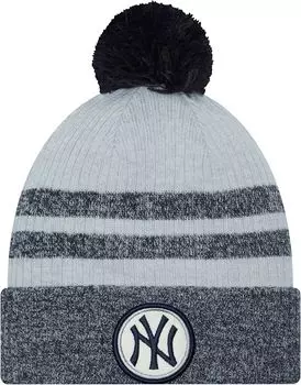 Синяя вязаная шапка New Era Youth New York Yankees с нашивкой