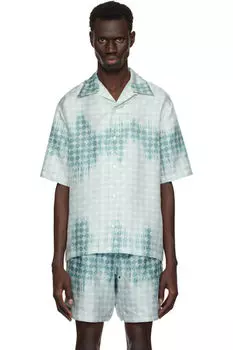 Синяя выбеленная рубашка «MA» для похода AMIRI