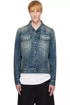 Синяя выцветшая джинсовая куртка MM6 Maison Margiela