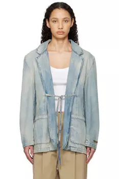 Синяя выцветшая джинсовая куртка MSGM