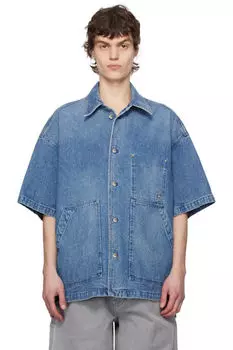 Синяя выцветшая джинсовая рубашка WOOYOUNGMI