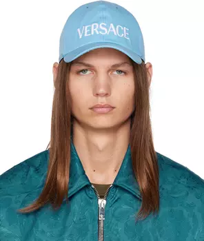 Синяя вышитая кепка Летнее небо Versace
