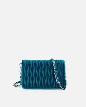 Синяя замшевая сумка через плечо с клапаном для вечеринок Menbur