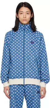 Синяя жаккардовая куртка NEEDLES