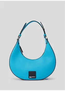 Синяя женская кожаная сумка на плечо размером 6X26x34 см 240J3013 Karl Lagerfeld Jeans, синий