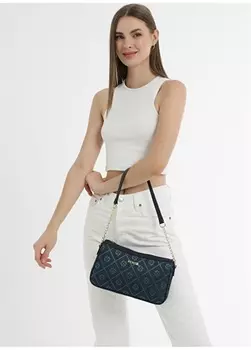 Синяя женская сумка через плечо Fossil