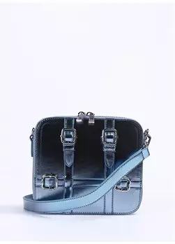 Синяя - женская сумка через плечо металлик 18X16x8 см METALIC-LECH Fabrika, синий/металлик