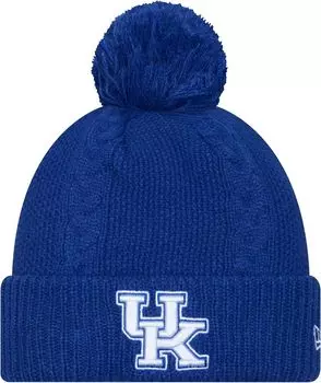 Синяя женская вязаная шапка New Era Kentucky Wildcats