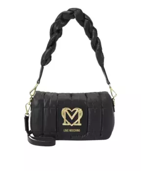 Синтетическая сумка через плечо Love Moschino, черный