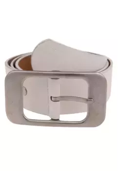 Синтетический ремень Leslii простого дизайна, белый