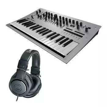 Синтезатор Korg Minilogue с наушниками Audio-Technica ATH-M20x в комплекте