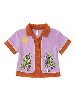 Сиреневая блузка-поло для девочки Zimmermann