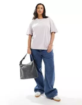 Сиреневая футболка оверсайз ASOS DESIGN Curve