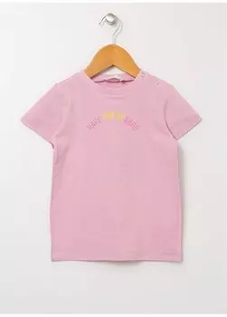 Сиреневая футболка с круглым вырезом и короткими рукавами для маленьких девочек 22SG-57 Mammaramma