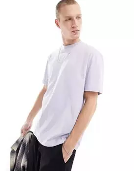 Сиреневая футболка свободного кроя с круглым вырезом ASOS