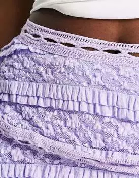 Сиреневая кружевная мини-юбка AX Paris