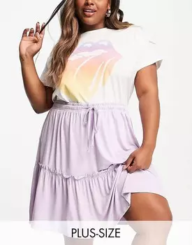 Сиреневая мини-юбка Pieces Curve