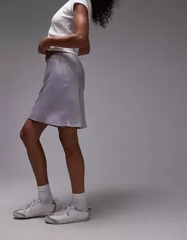 Сиреневая мини-юбка Topshop с кружевной отделкой