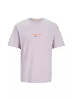 Сиреневая мужская футболка с круглым вырезом JORARUBA PUFF BRANDING TEE SS CREW Jack & Jones, сиреневый