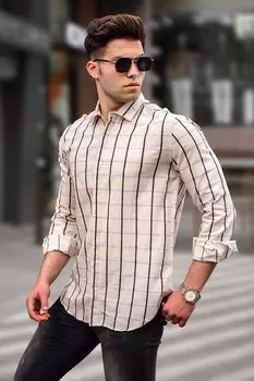 Сиреневая мужская рубашка 4938 MADMEXT