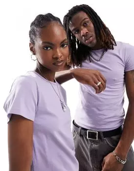 Сиреневая приталенная футболка унисекс Weekday Conan эксклюзивно для ASOS