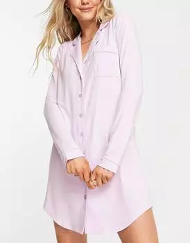 Сиреневая рубашка для сна из вискозы ASOS DESIGN