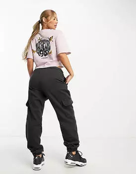 Сиреневая укороченная футболка с принтом Napapijri Veny эксклюзивно на ASOS