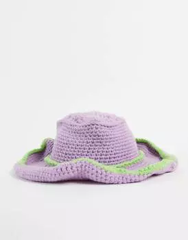 Сиреневая вязаная ковбойская шляпа унисекс COLLUSION