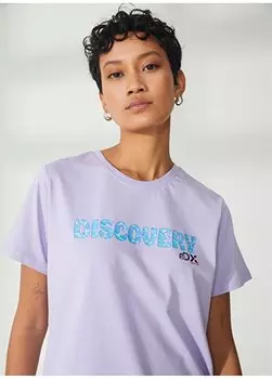 Сиреневая женская футболка с круглым вырезом с принтом W-HOLDEN Discovery Expedition, сиреневый