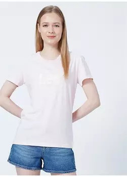 Сиреневая женская футболка стандартного кроя с круглым вырезом Lee