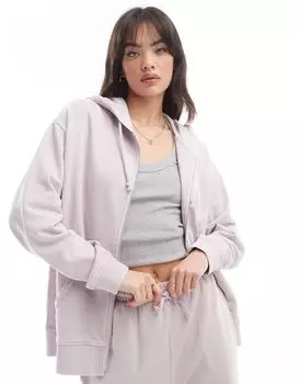 Сиреневое худи на молнии ASOS DESIGN Ultimate