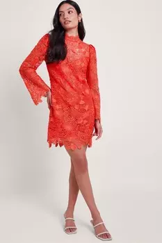 Сиреневое кружевное платье-туника Monsoon, оранжевый