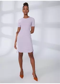 Сиреневое женское мини-платье с круглым вырезом и короткими рукавами Aeropostale