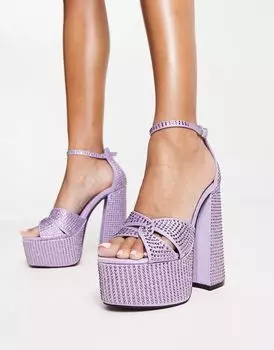 Сиреневые босоножки на платформе с декором Tammy Girl Daisy Street