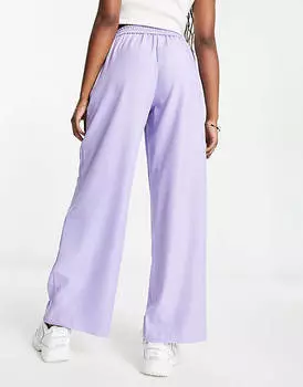 Сиреневые брюки с завязкой на талии Vila