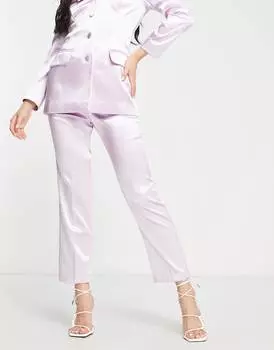 Сиреневые брюки-сигареты с эффектом металлик ASOS DESIGN