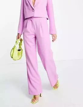 Сиреневые брюки строгого кроя с завышенной талией Y.A.S