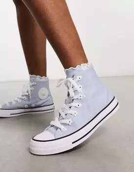 Сиреневые кроссовки Converse Chuck Taylor All Star со звездами