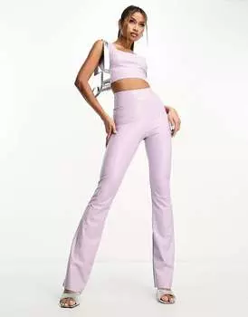 Сиреневые леггинсы из искусственной кожи Commando