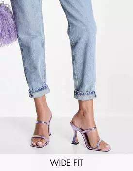 Сиреневые мюли широкого кроя Nasia на каблуке ASOS DESIGN