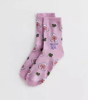 Сиреневые носки I'm A Fig Deal New Look, сиреневый