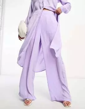 Сиреневые облегающие широкие брюки Vero Moda Aware