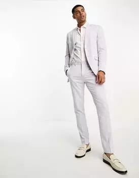 Сиреневые приталенные брюки от костюма Jack & Jones Premium